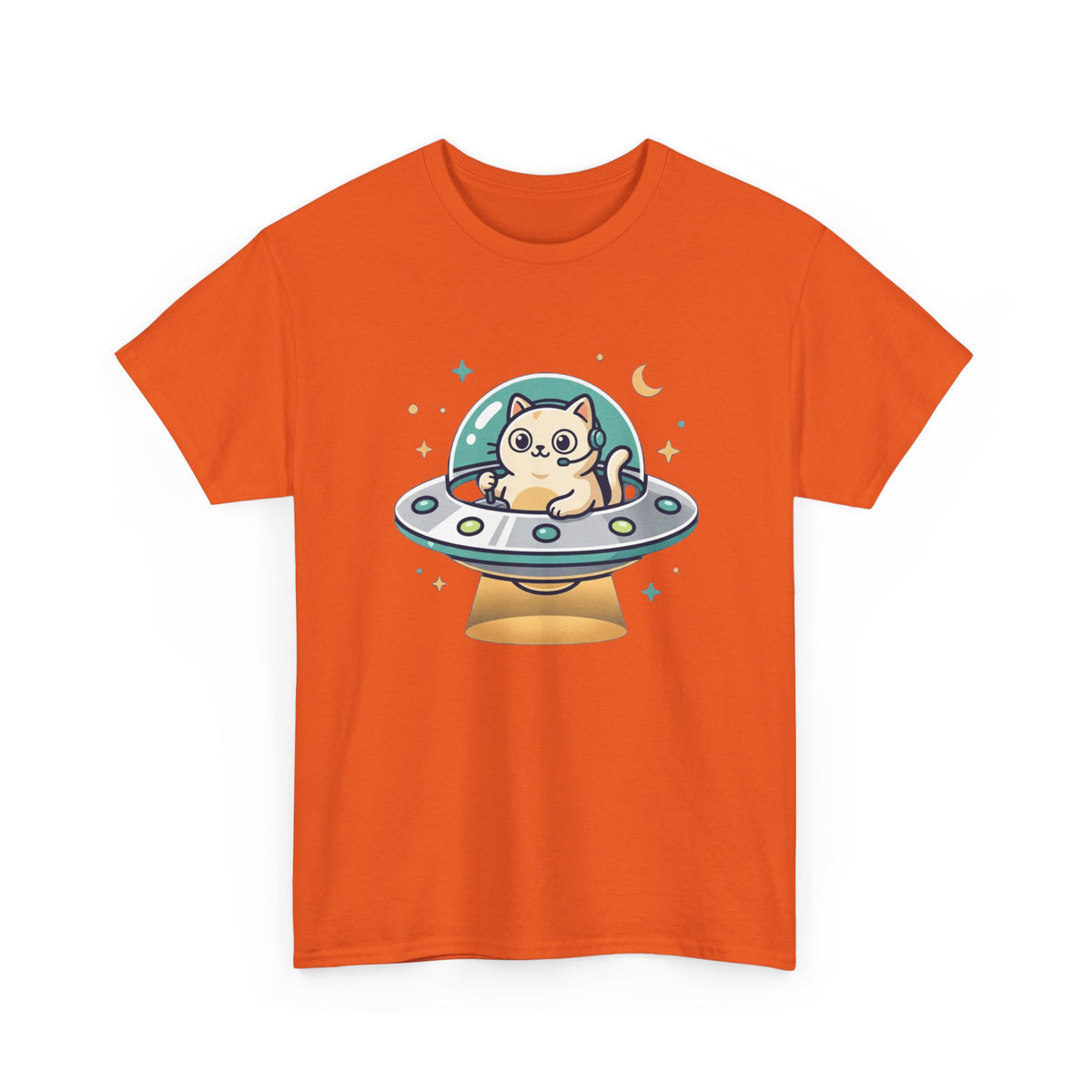 Whimsical Cute Cat UFO Tee