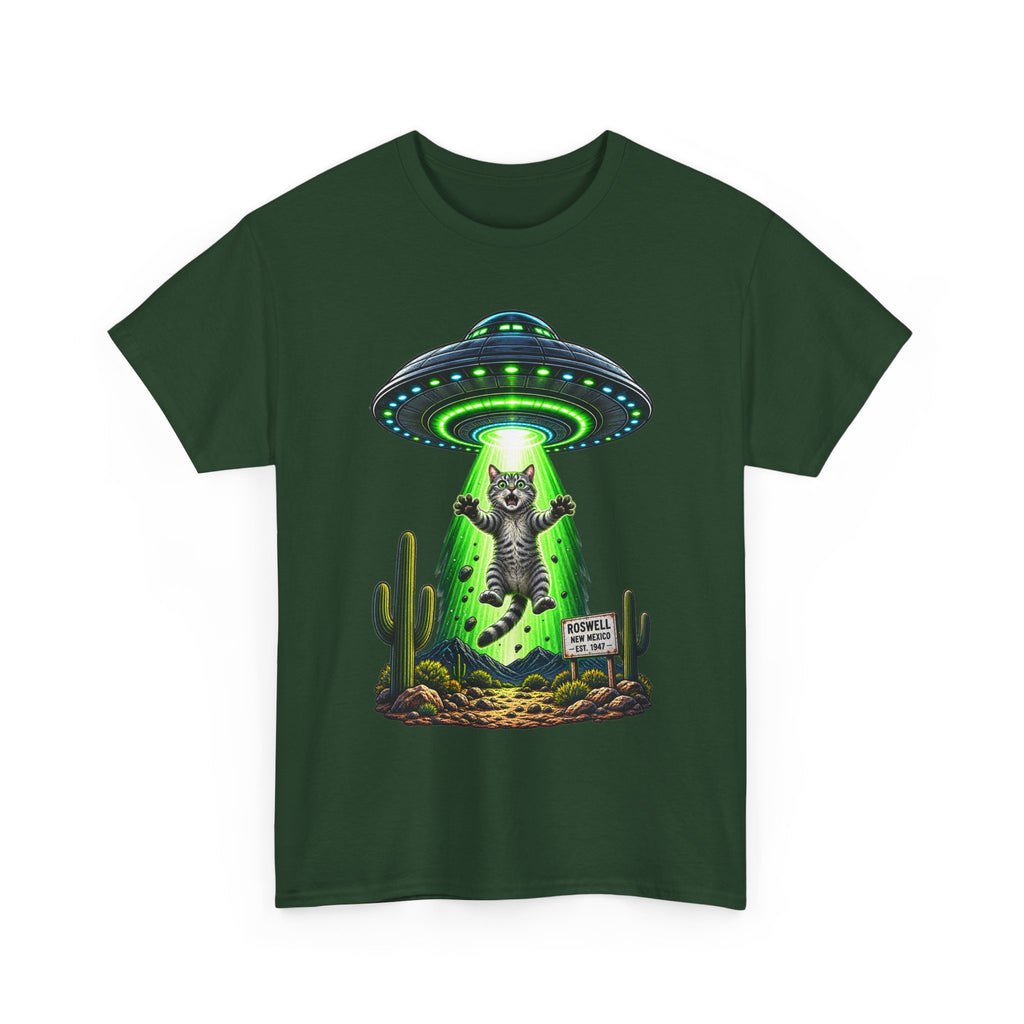 Cat Abduction UFO Tee | Alien Spaceship Graphic Shirt