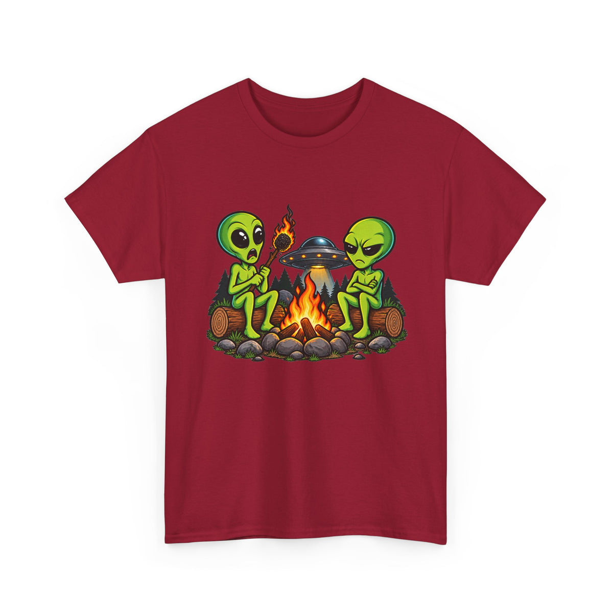 Alien Campfire Graphic T-Shirt