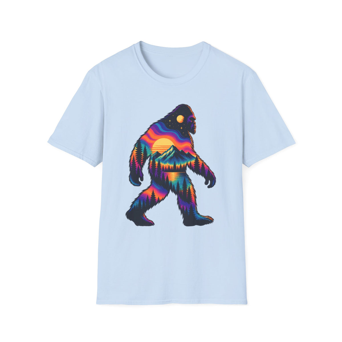 Colorful Sasquatch Bigfoot T-Shirt