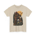 Bigfoot Playing Electric Guitar T-Shirt | Sasquatch Moon Forest Rock Tee