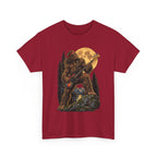 Bigfoot Playing Electric Guitar T-Shirt | Sasquatch Moon Forest Rock Tee