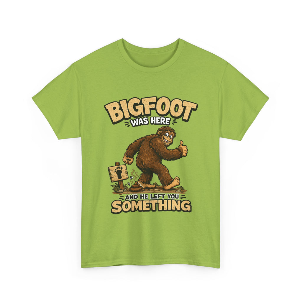 Bigfoot Was Here tee | Sasquatch graphic t-shirt, camping forest humor