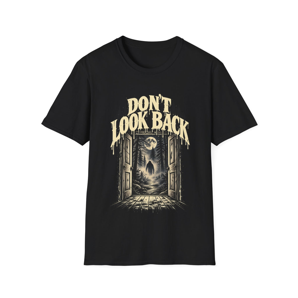 Don't Look Back T-Shirt — Gothic Doorway Moon Graphic Tee