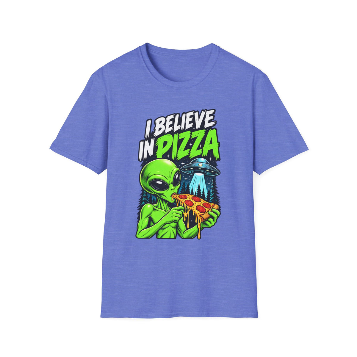 I Believe in Pizza Alien T-Shirt