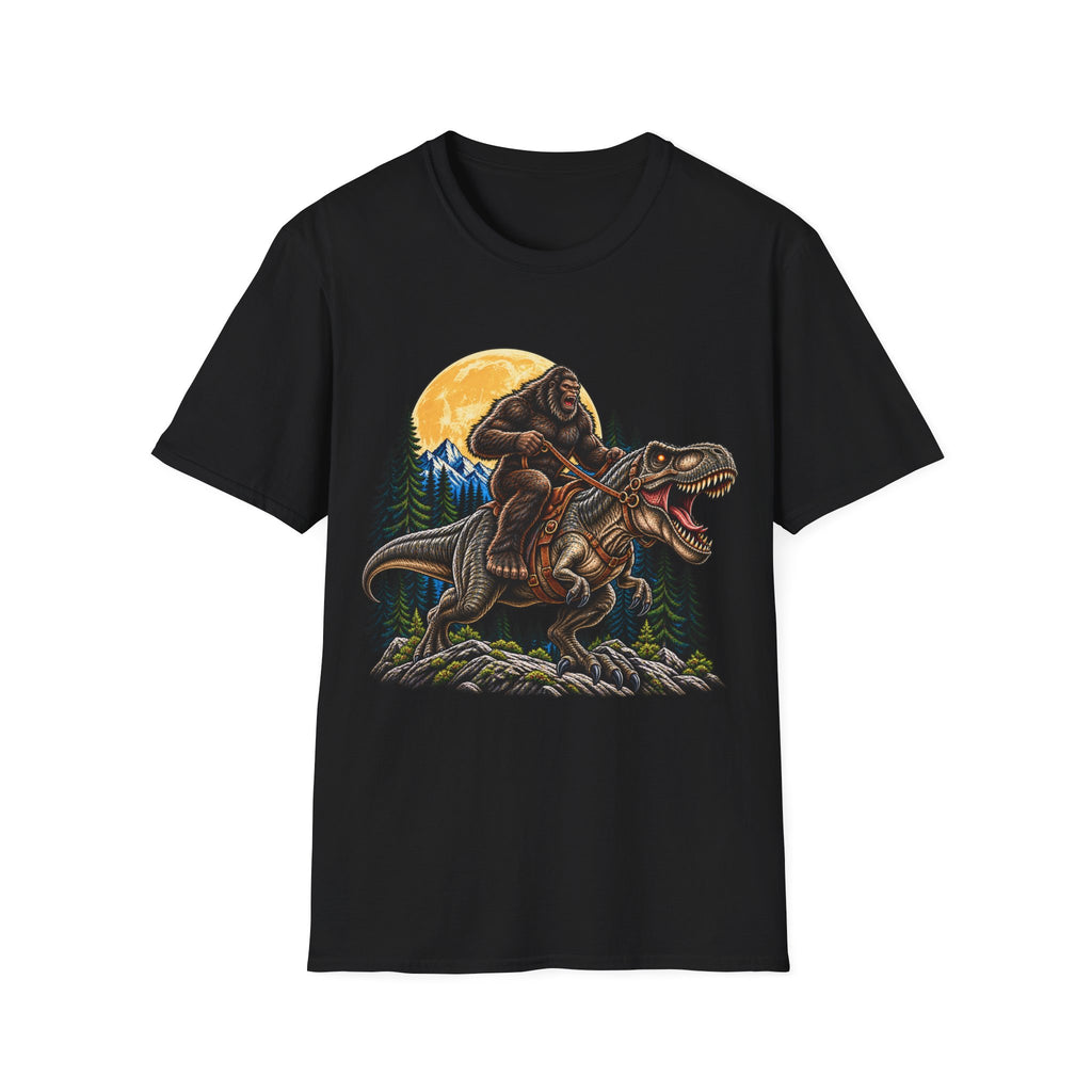 Bigfoot Riding T-Rex Graphic Tee