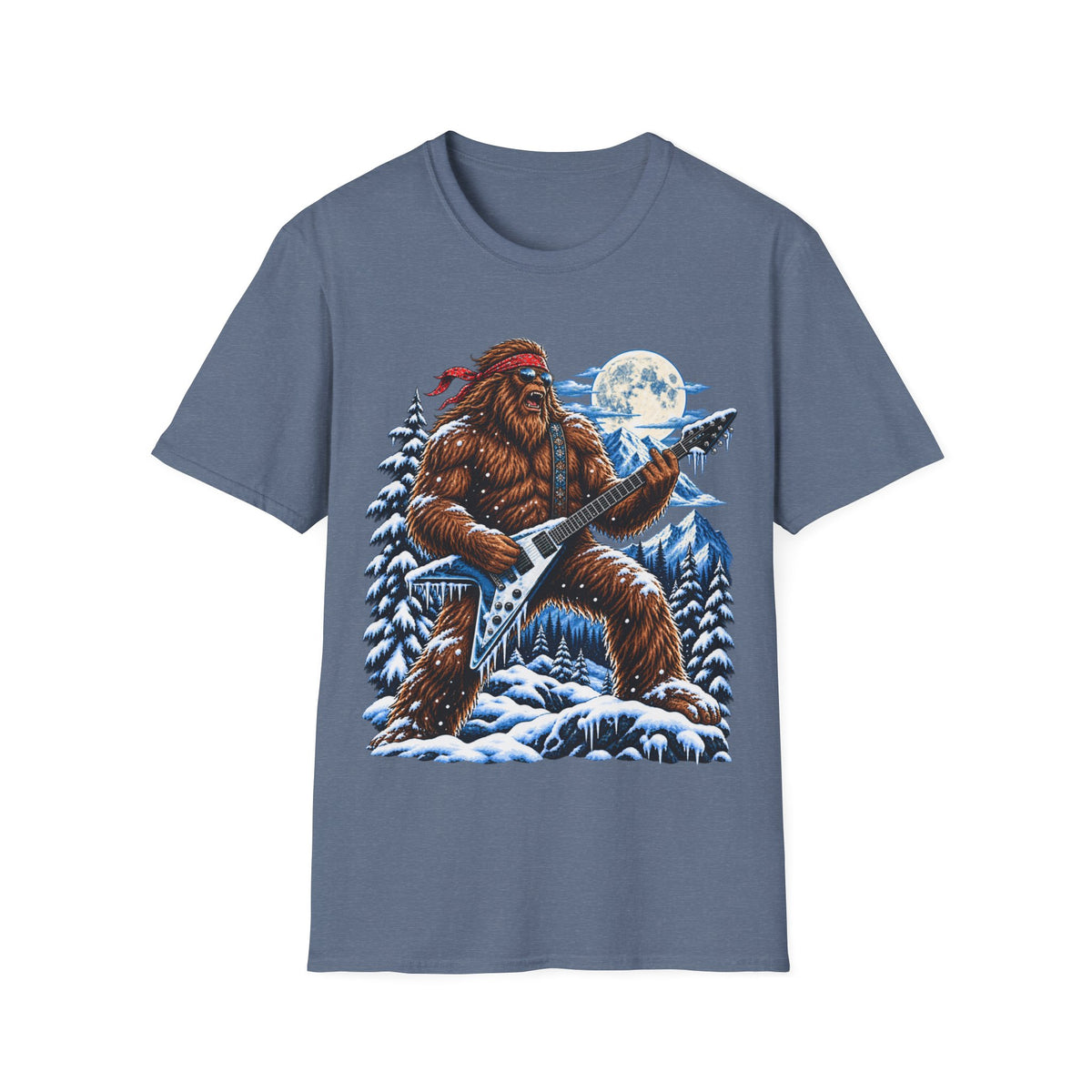 Bigfoot Electric Guitar Forest Moon T-Shirt