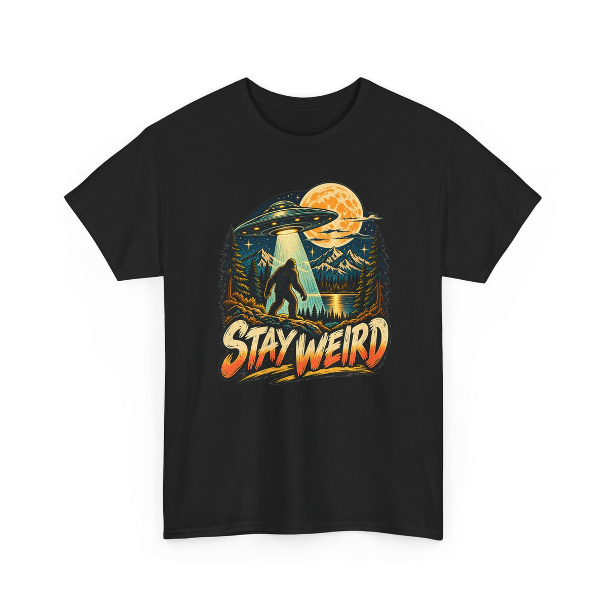 Stay Weird Bigfoot UFO T-Shirt