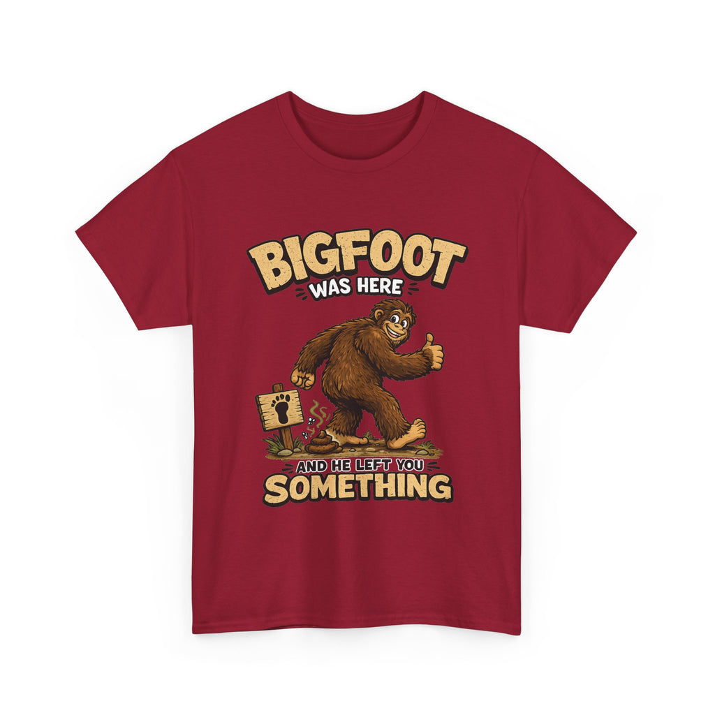 Bigfoot Was Here tee | Sasquatch graphic t-shirt, camping forest humor
