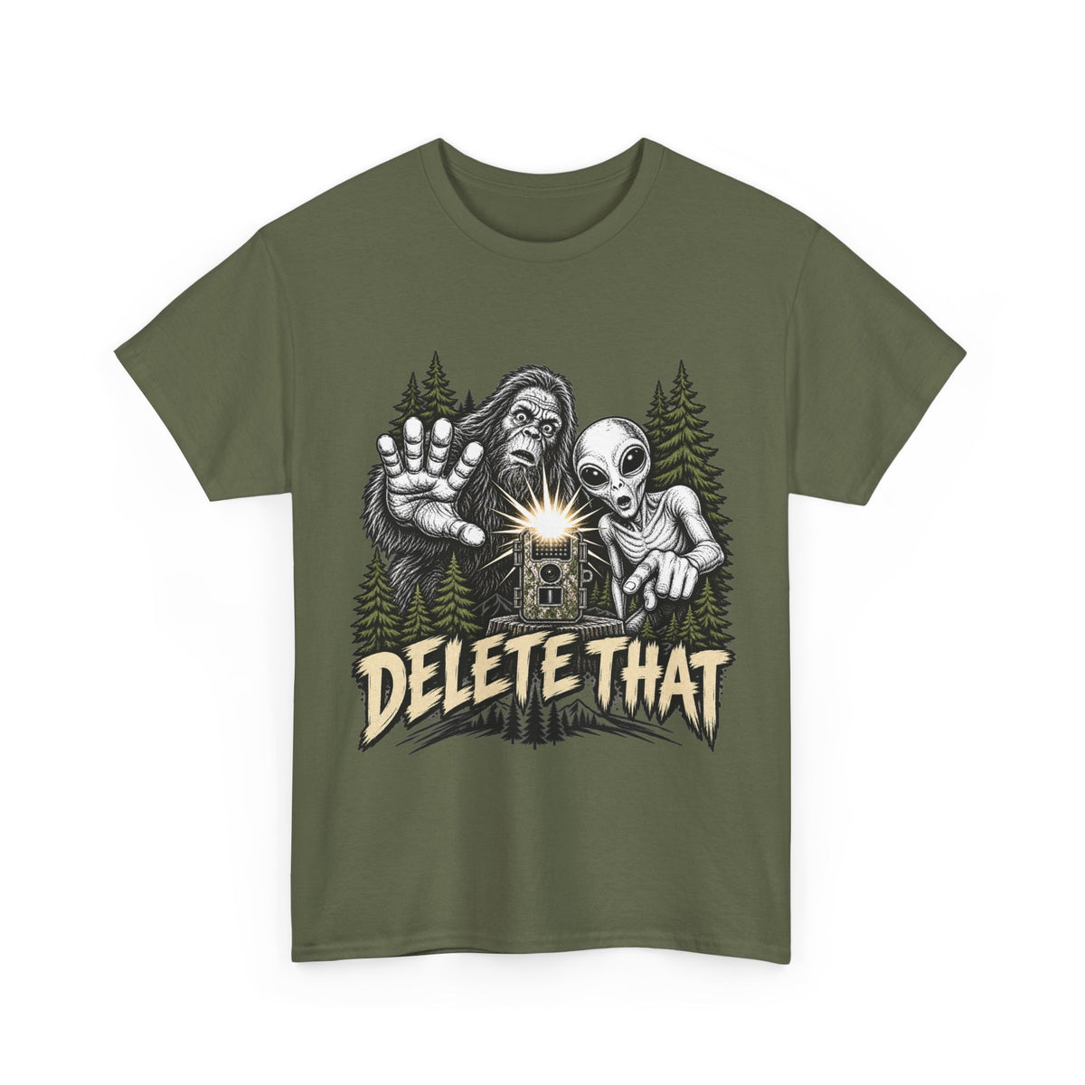 Delete That Graphic Tee | Creepy Alien & Skull Illustration