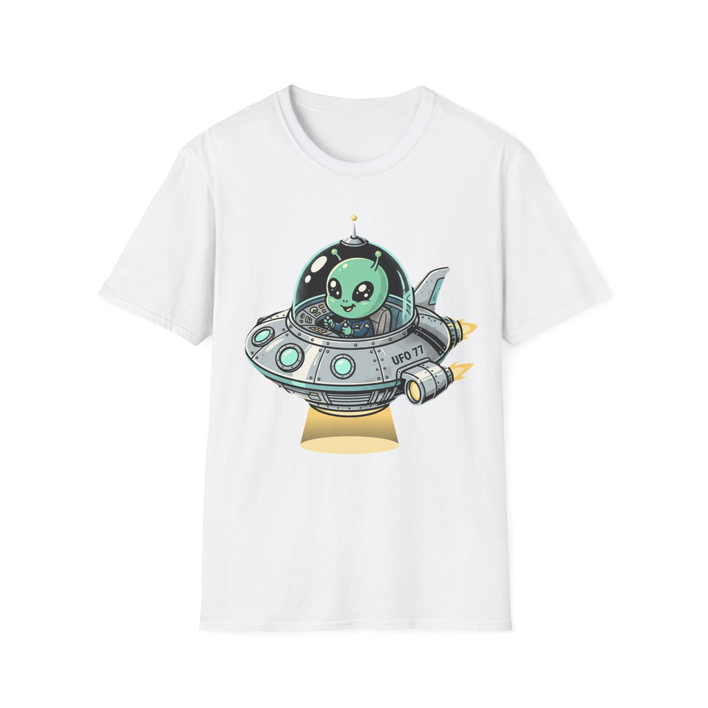 Alien UFO T-Shirt — Cute Green Alien in Spaceship Graphic Tee
