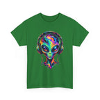 Alien Headphones T-Shirt – Colorful Cosmic UFO Graphic