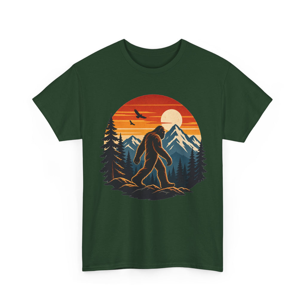 Bigfoot Mountain Sunset T-Shirt | Sasquatch Camping Retro Nature Tee