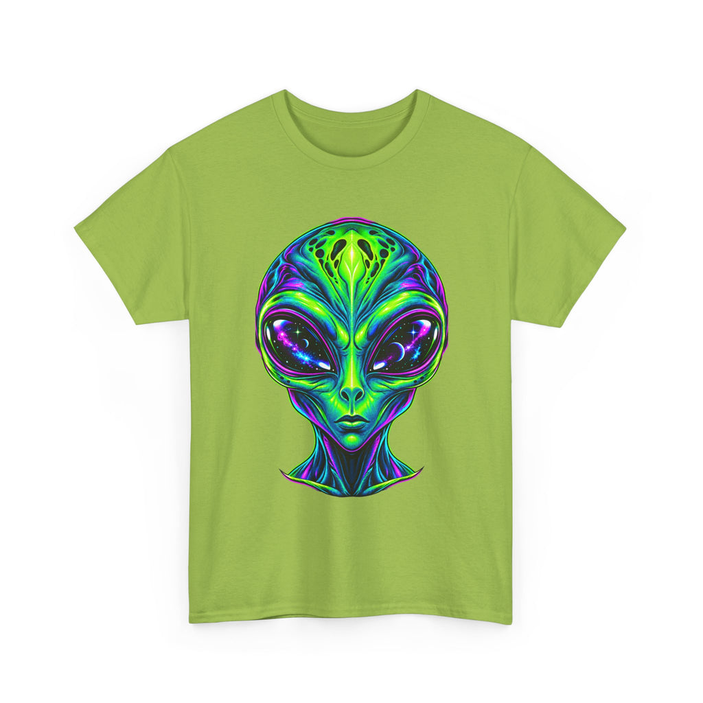 Psychedelic Alien Head T-Shirt | Neon Extraterrestrial Art