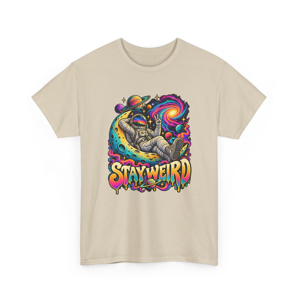 Stay Weird Astronaut Tee — Psychedelic Space Graphic T-Shirt