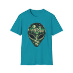 Mystical Mountain Alien T-Shirt – Retro UFO Lover Graphic Tee