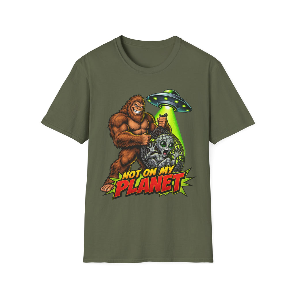 Sasquatch vs UFO 'Not On My Planet' Graphic T-Shirt
