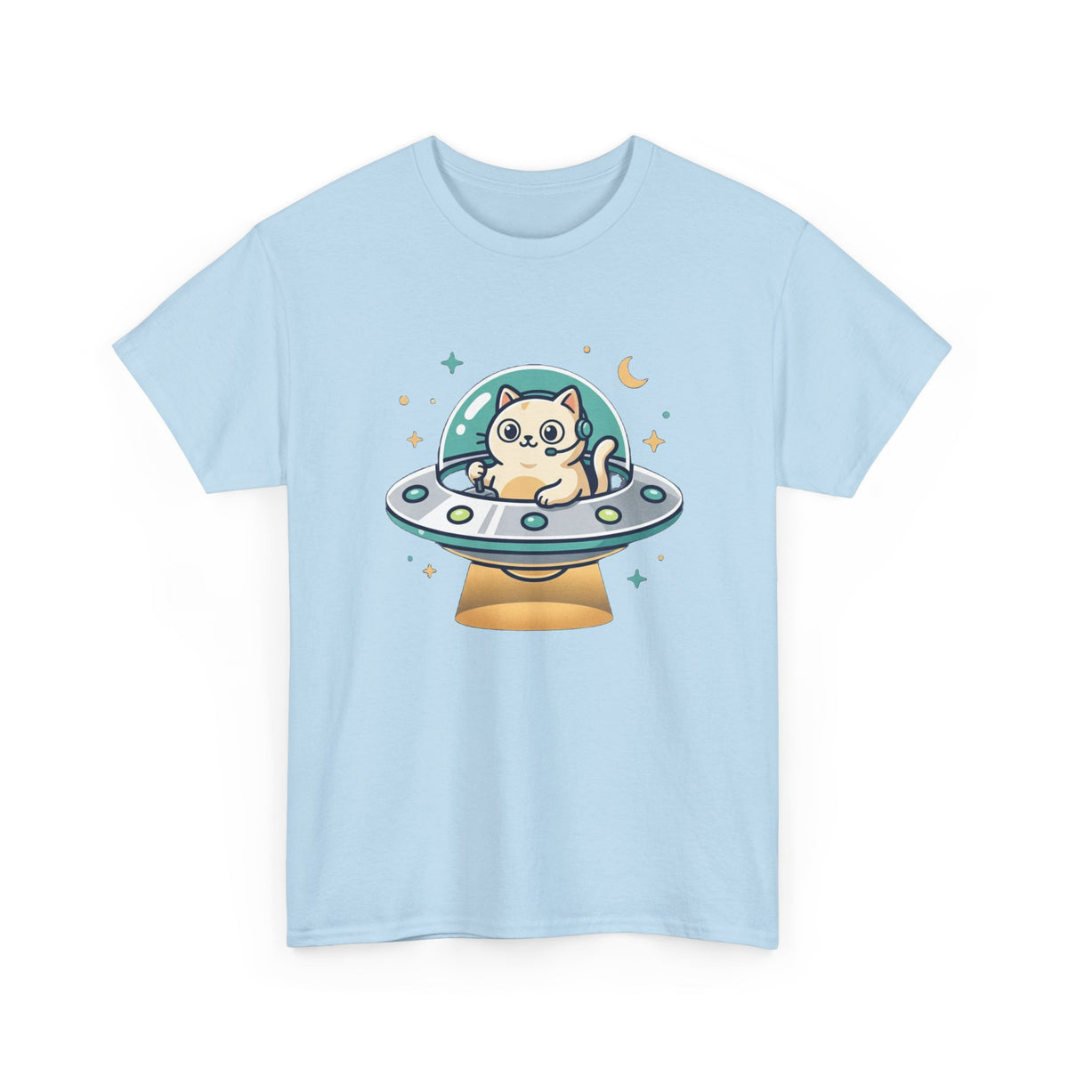 Whimsical Cute Cat UFO Tee