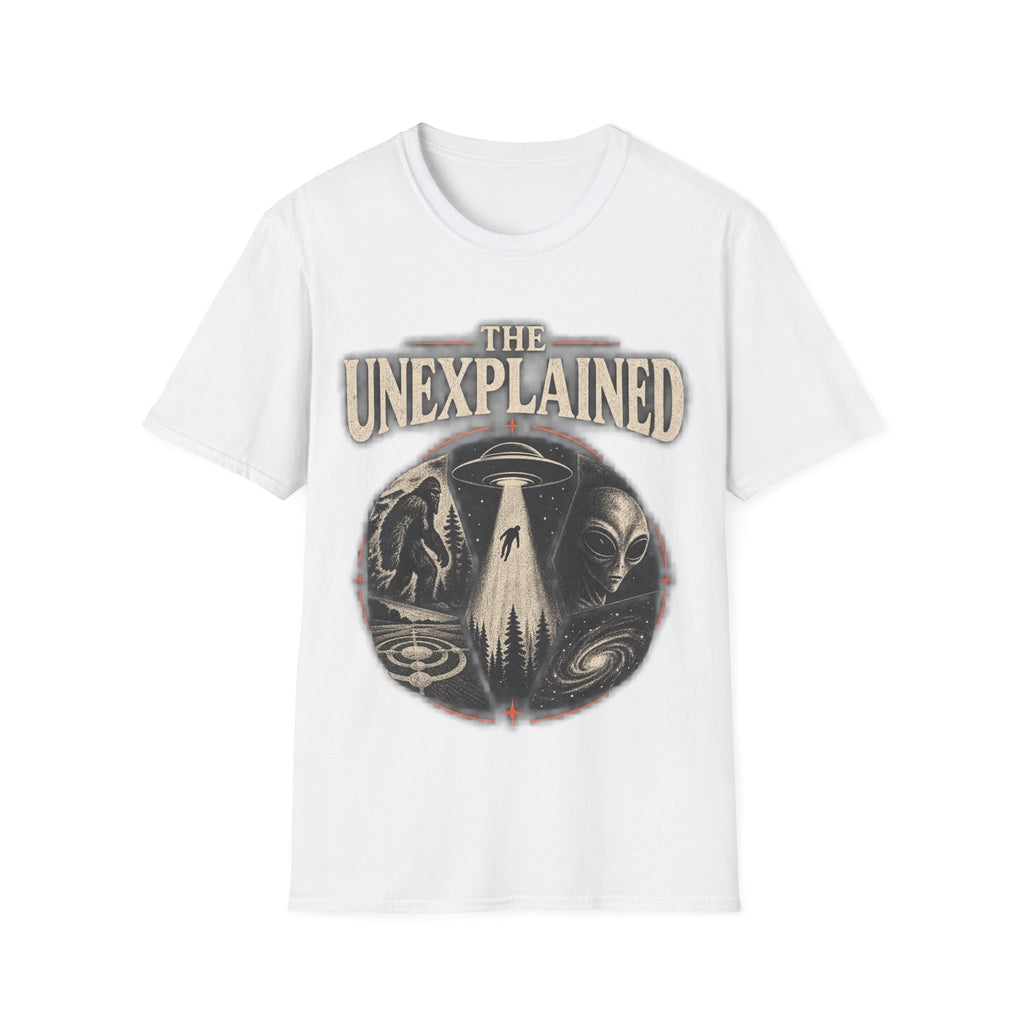 T-Shirt — "The Unexplained" UFO & Cryptid Mystery Graphic