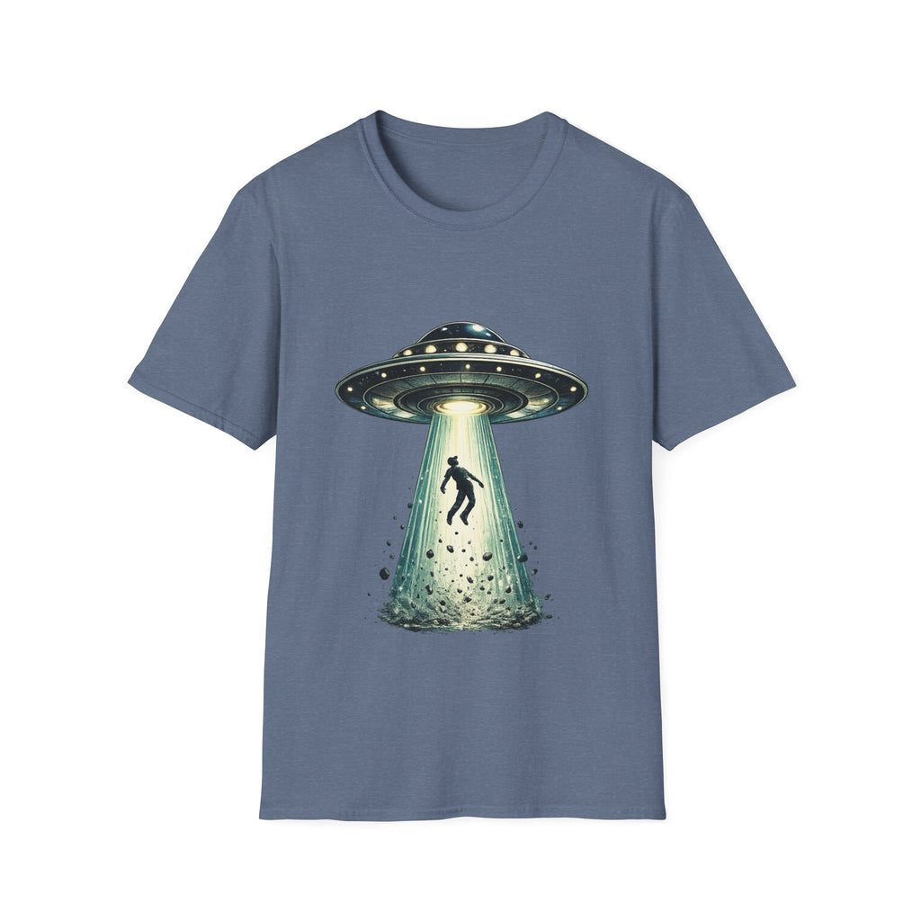 Alien Abduction Beam T-Shirt | UFO Abducting Person Graphic
