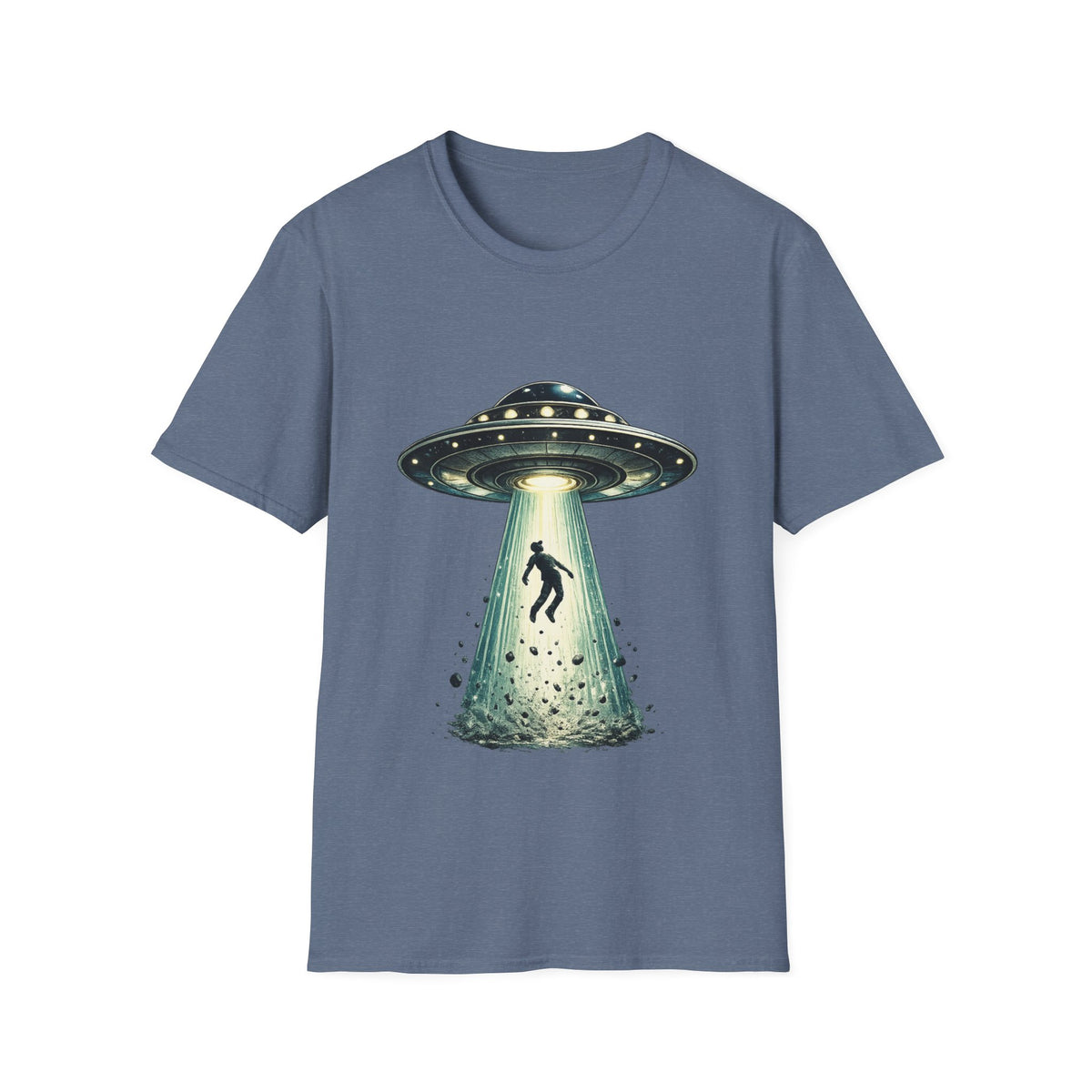 Alien Abduction Beam T-Shirt | UFO Abducting Person Graphic