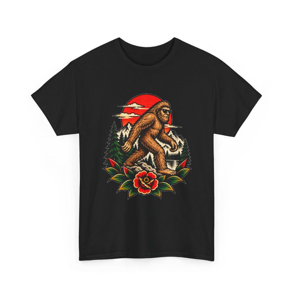 Bigfoot Forest Sunset T-Shirt — Sasquatch Vintage Graphic Tee