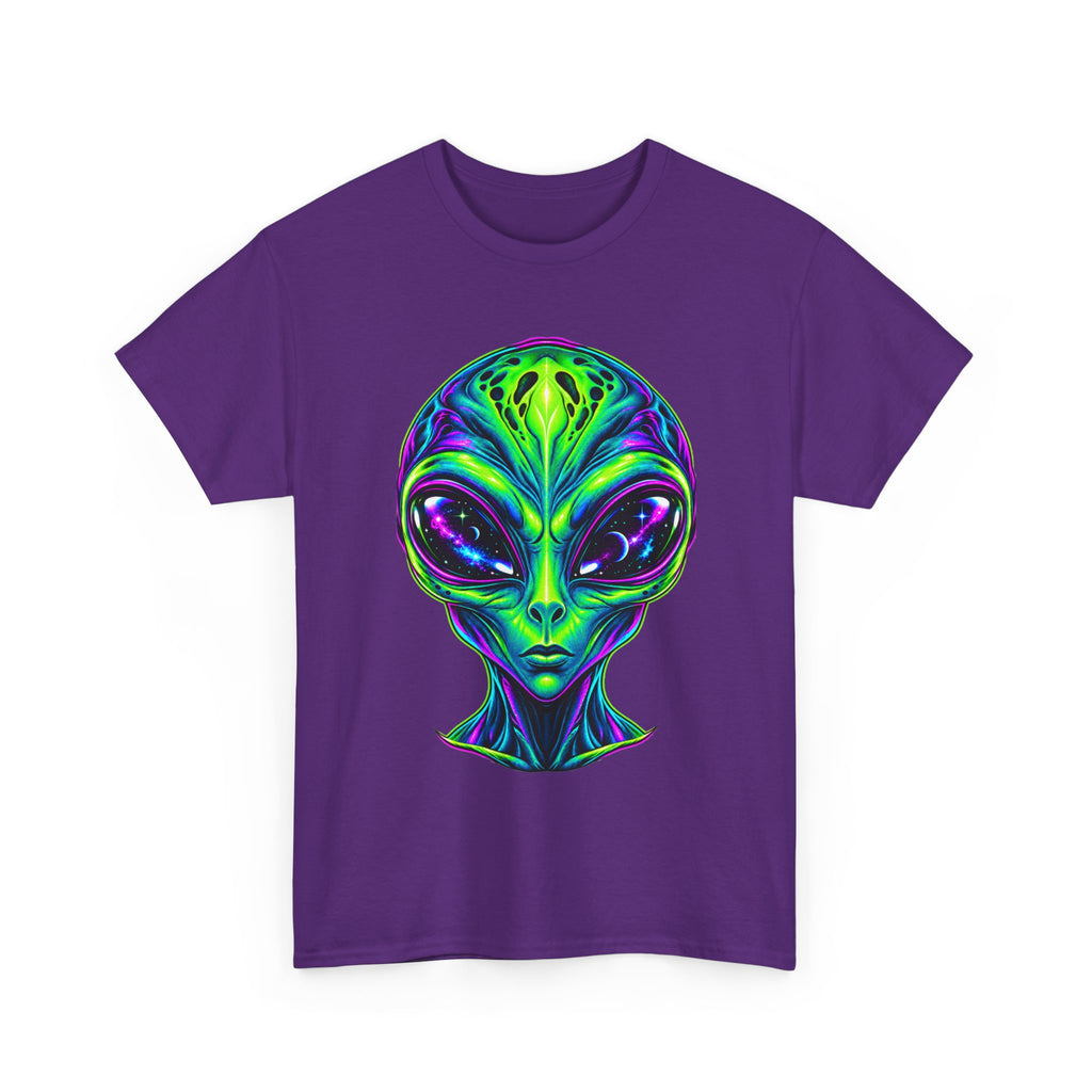 Psychedelic Alien Head T-Shirt | Neon Extraterrestrial Art