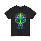 Psychedelic Alien Head T-Shirt | Neon Extraterrestrial Art