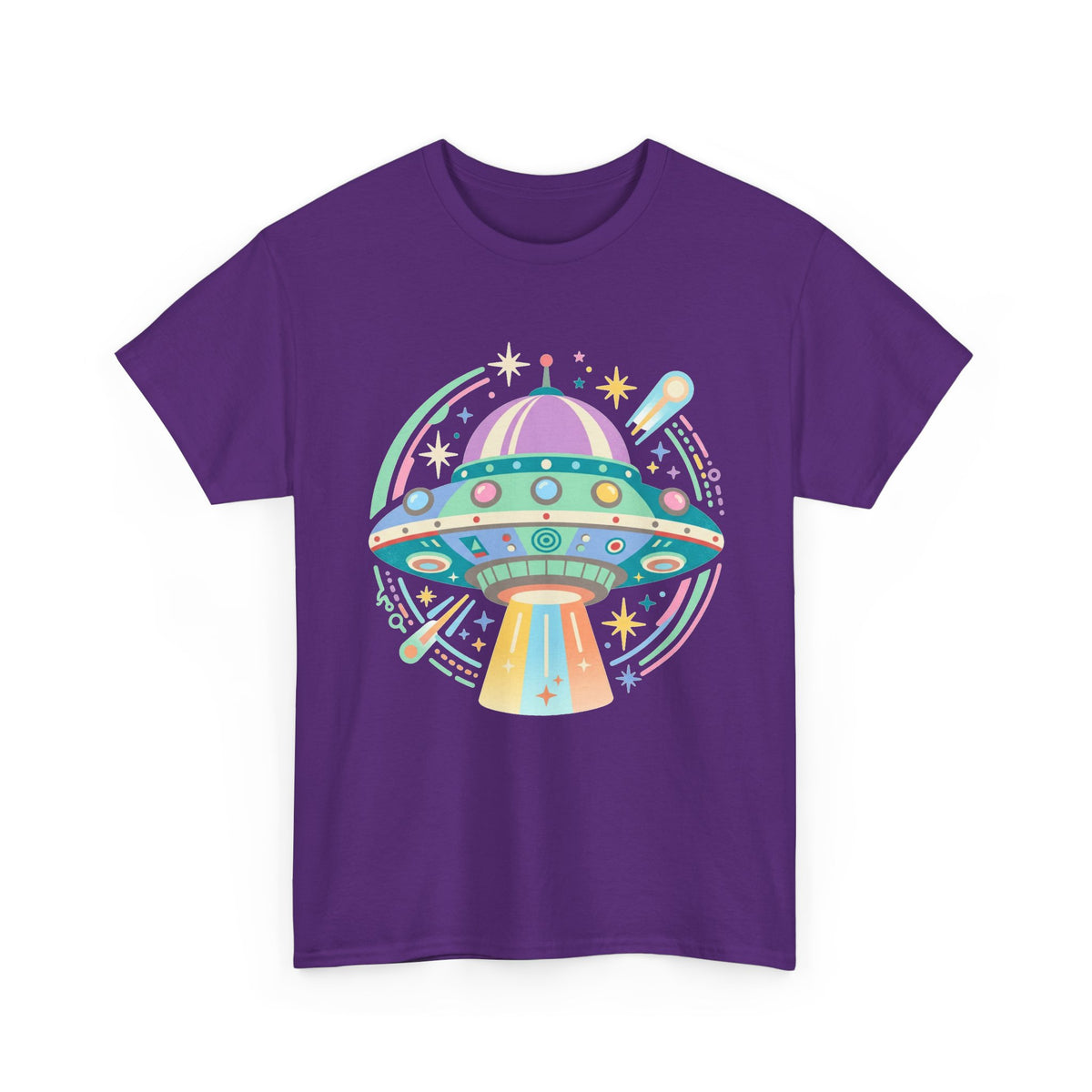 Pastel UFO spaceship T-Shirt | colorful alien saucer illustration
