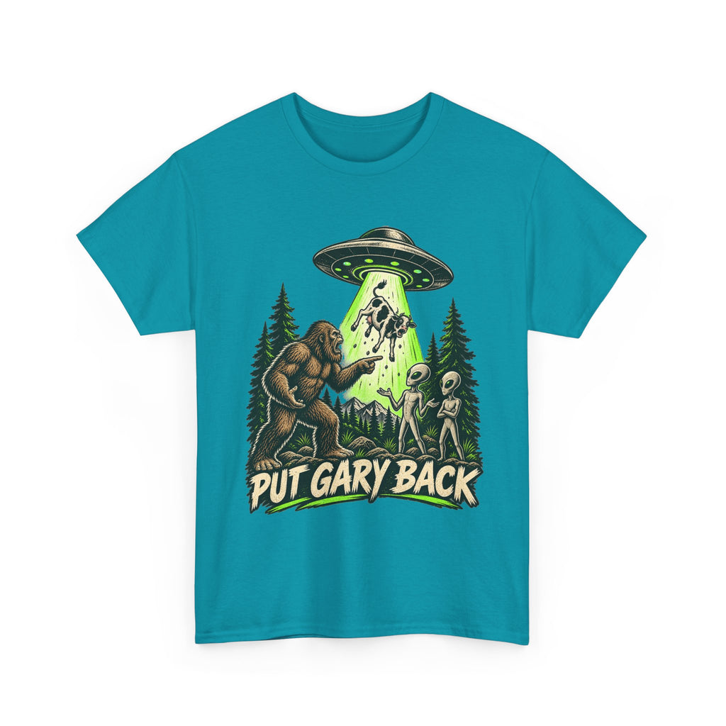 Put Gary Back Bigfoot T-Shirt | UFO Abduction Graphic Tee