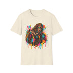 Colorful Bigfoot Paint Splatter  T-Shirt