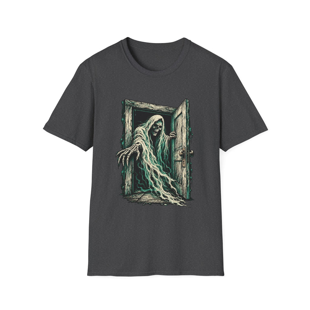 Haunted Door Grim Reaper Gothic Halloween T-Shirt