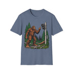 Bigfoot Flipping off flock camera tee