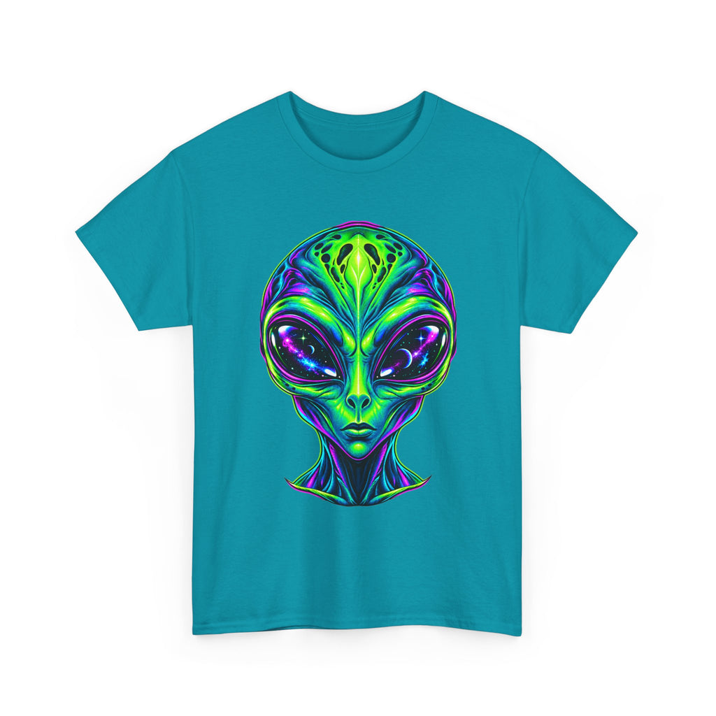 Psychedelic Alien Head T-Shirt | Neon Extraterrestrial Art