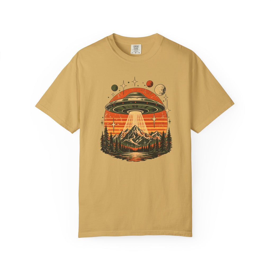 UFO Mountain Sunset Graphic T-Shirt