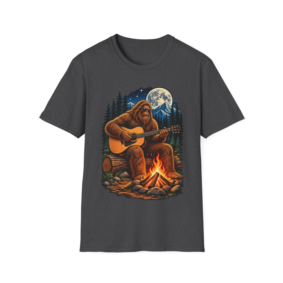 Bigfoot Campfire Guitar T-Shirt