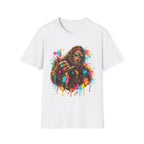 Colorful Bigfoot Paint Splatter  T-Shirt