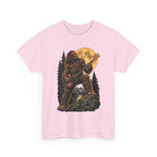 Bigfoot Playing Electric Guitar T-Shirt | Sasquatch Moon Forest Rock Tee