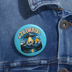 Colorado UFO Pin Button — Retro Mountain Adventure Badge