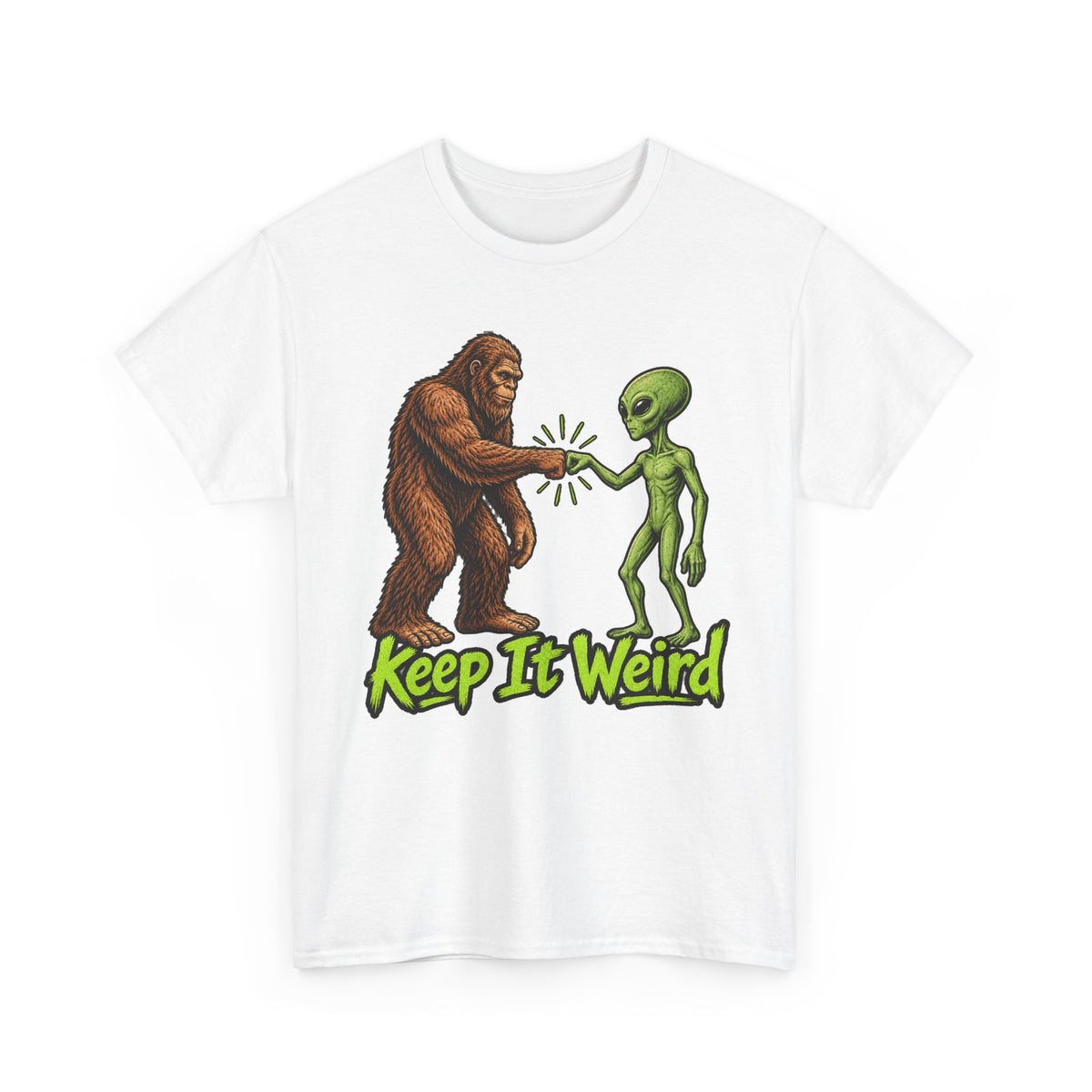 Keep It Weird Sasquatch Alien T-Shirt | Funny Cryptid UFO Tee