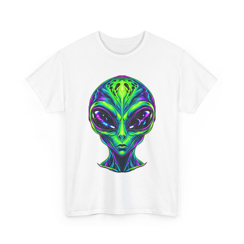 Psychedelic Alien Head T-Shirt | Neon Extraterrestrial Art