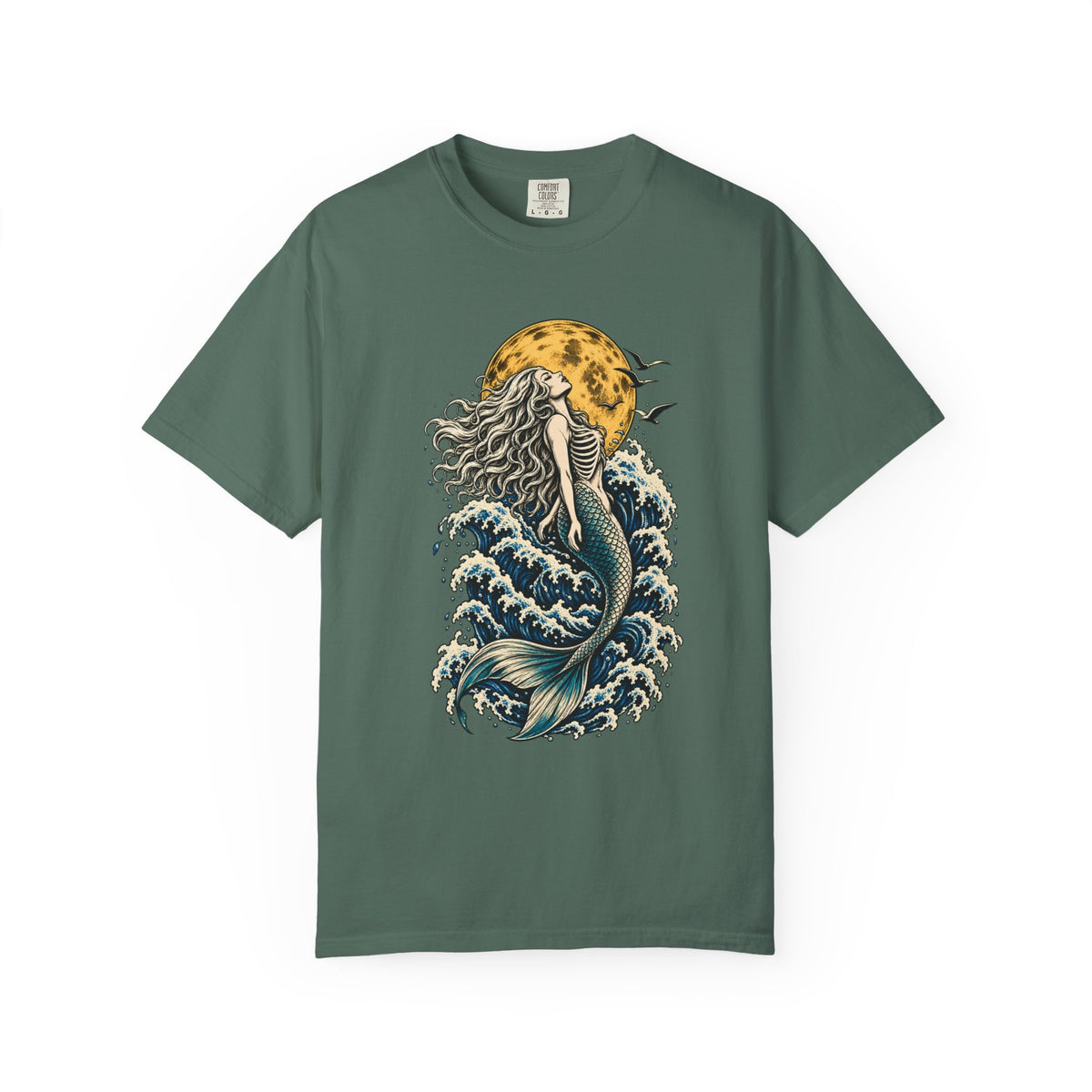 Mermaid Moon T-Shirt — Vintage Wave Mermaid Graphic Tee