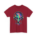 Alien Headphones T-Shirt – Colorful Cosmic UFO Graphic