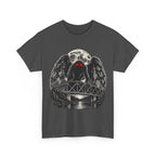 Mothman Bridge Graphic Tee — Red-Eyed Cryptid Illustration T-Shirt