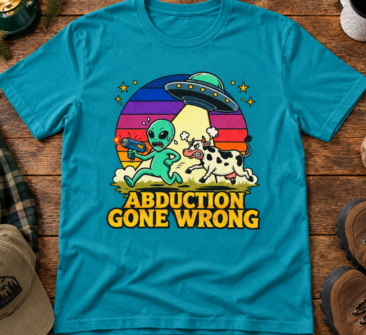 Abduction Gone Wrong Alien UFO Funny T-Shirt