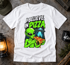 I Believe in Pizza Alien T-Shirt