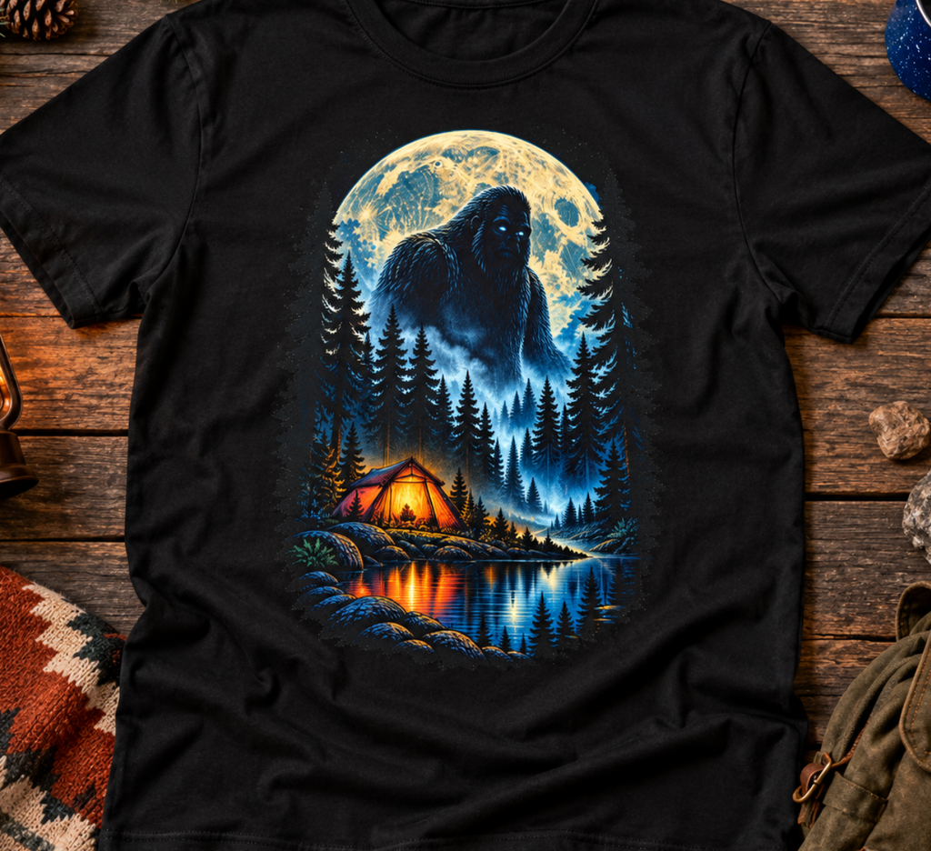 Sasquatch Under Moonlight T-Shirt