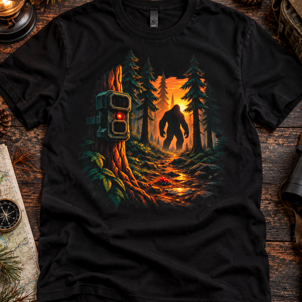 Bigfoot Trail Cam At Dusk T-Shirt