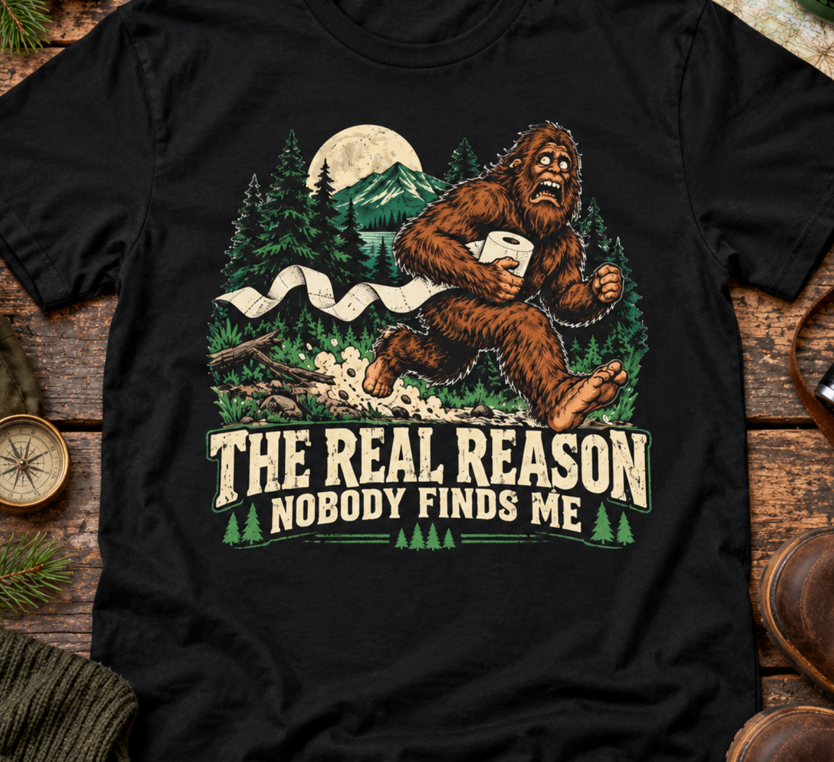 The Real Reason Nobody Finds Me Bigfoot T-Shirt