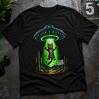 Cat Abduction UFO Tee | Alien Spaceship Graphic Shirt